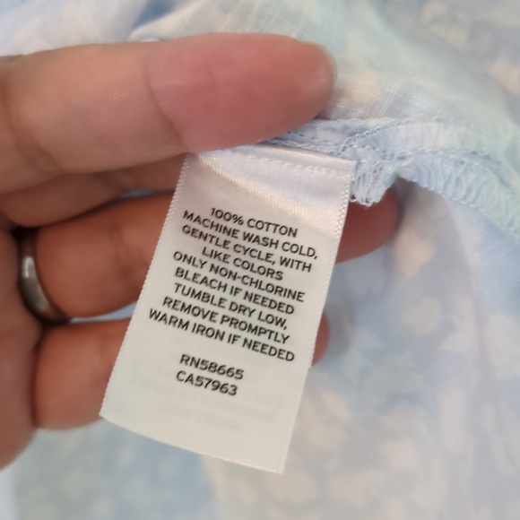 Caslon Light Blue Balloon 3/4 Sleeves Floral Print Cottage Core Airy Blouse XL - Picture 4 of 7